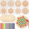 42-Piece Mandala Painting Craft Kit (6 Inch) – Wood Round Cutouts, Mandala Stencils & Colored Pencils for DIY Art, Diwali Crafts & Home Decor
